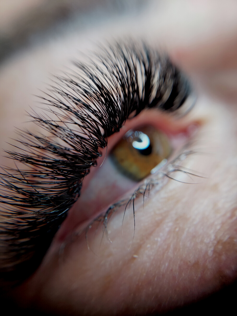 Macro Photo of Eye with Lash Extensions